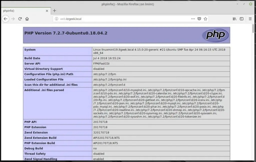 Install Linux, Nginx, MariaDB, PHP (LEMP Stack) on Linux Mint 19 - PHP 7 Support for Nginx